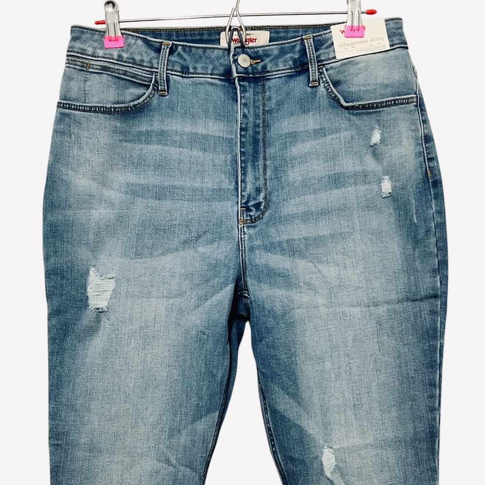 Wrangler High Rise Unforgettable Skinny Blue Jeans Womens Size 14/32 - Picture 7 of 13